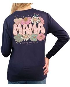 Simply Southern Ls Leo Mama Tee Navy