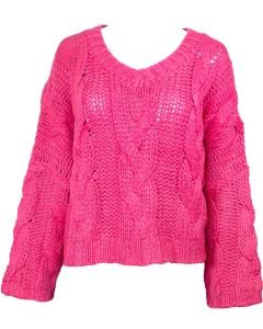 Hyfve Cable Crop Sweater Strawberry