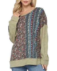 GiGiO Ls Mix Print Tunic Sage