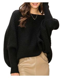 Hyfve LS Dolman Sweater Black