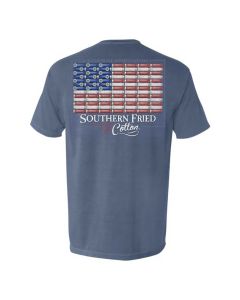 Southern Fried Cotton Shotgun Shell Flag T-Shirt Blue Jean