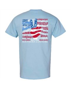 Southern Couture Star & Stripe Peace T-Shirt Light Blue
