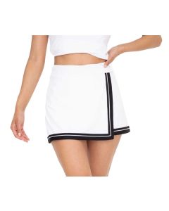 Mono B Varsity Stripe Tennis Skort White