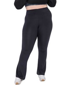 Mono B Curvy Venice Crossover Waist Yoga Pants Black