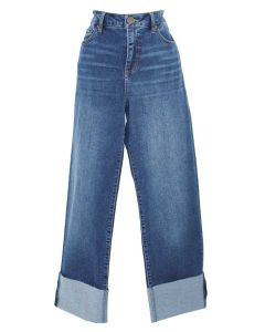 One 5 One High Rise Cuff Crop Dark Wash