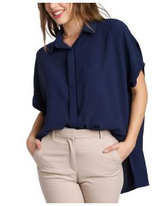 Umgee USA Button Tunic Navy