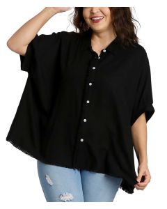 Umgee USA Linen Button Tunic Black