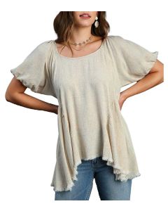 Umgee USA Linen Tunic Oatmeal