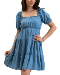 Blu Pepper Peasant Dress Chambray