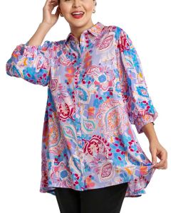 Umgee USA 3/4 Print Tunic Plus Lavender