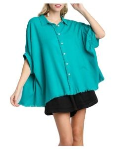 Umgee USA Linen Boxy Tunic Jade