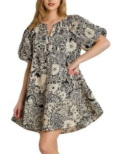 Umgee USA Paisley Dress Black Mix