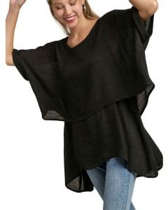 Umgee USA Layered Tunic Black