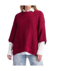 Easel Chunky Knit Sweater Wine