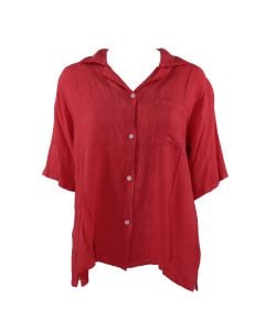 Stillwater Supply Co. Ladies Rayon Crepe Camp Shirt Hibiscus