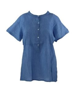 Stillwater Supply Co. Ladies Crepe Capped Sleeve Popover Blue