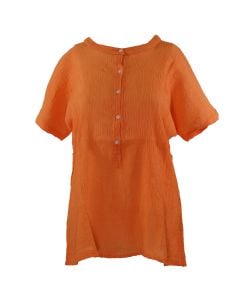 Stillwater Supply Co. Ladies Crepe Capped Sleeve Popover Clay