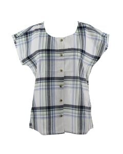 Canyon Guide Ladies Plaid Button Down Navy