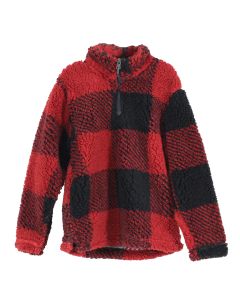 Canyon Guide Kids 1/4 Zip Pullover Red Black