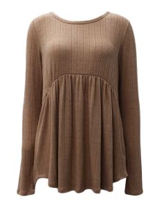 Honeyme Ruffle Tunic Plus Camel