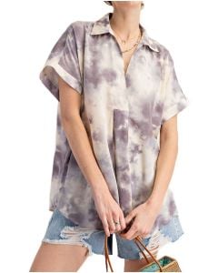Easel All About It Tie Dye Top Ash