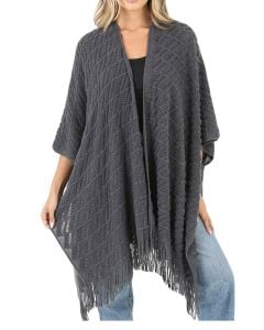 Angie Clothing Kimono Sweater Charcoal