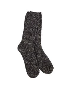 Worlds Softest Socks Ragg Cable Crew Black