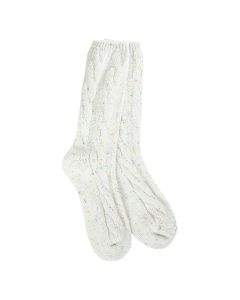 Worlds Softest Socks Ragg Cable Crew Vanilla