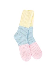 Worlds Softest Socks Confetti Cable Crew Denim Multi