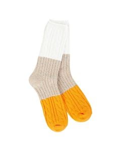 Worlds Softest Socks Confetti Cable Crew Taupe Multi
