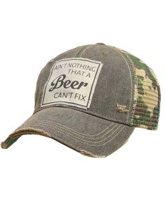 Vintage Life Beer Can't Fix Hat Black Camo