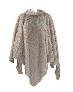 Magic Scarf Fur Poncho Beige