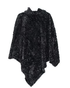 Magic Scarf Fur Poncho Black