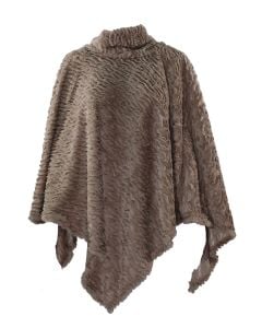 Magic Scarf Fur Poncho Taupe