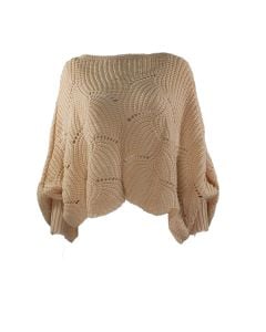 Magic Scarf Sweater Poncho Ivory