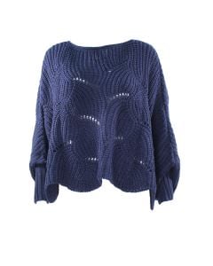 Magic Scarf Sweater Poncho Navy