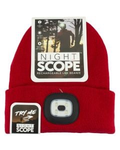 Night Scout Men's Rechargeable LED Beanie Red