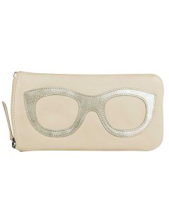 Ili New York Eye Glass Case Bone Gold