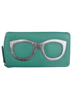 Ili New York Eye Glass Case Turquoise Silver