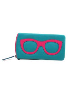 Ili New York Eye Glass Case Aqua Pink