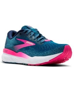 Brooks Women's Ghost 16 GTX Moroccan Blue Pink Yellow